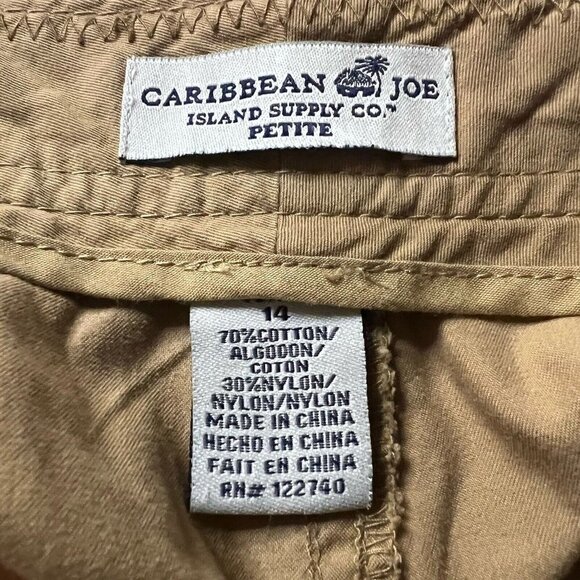 Caribbean Joe Women's Tan Capri Pants Women's Size Petite 14 - Picture 5 of 9